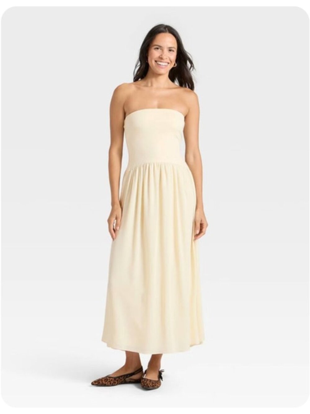 NWT A New Day Cream Strapless Maxi Dress sz M